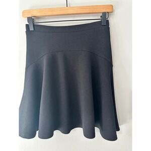 AQUA Black Textured Mini Skirt Womens Small‎ Fit Flare Career Casual